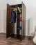 Kleiderschrank Kiefer Vollholz massiv Nussfarben 008 - Abmessung 190 x 80 x 60 cm (H x B x T)