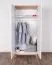 Drehtürenschrank / Kleiderschrank Panduros 01, Farbe: Kiefer Weiß / Eiche Braun - Abmessungen: 185 x 85 x 52 cm (H x B x T)