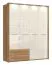 182 cm breiter Kleiderschrank mit 4 Türen, 4 Fächern und 2 Schubladen | Farbe: Beige | Tiefe: 56 cm Abbildung
