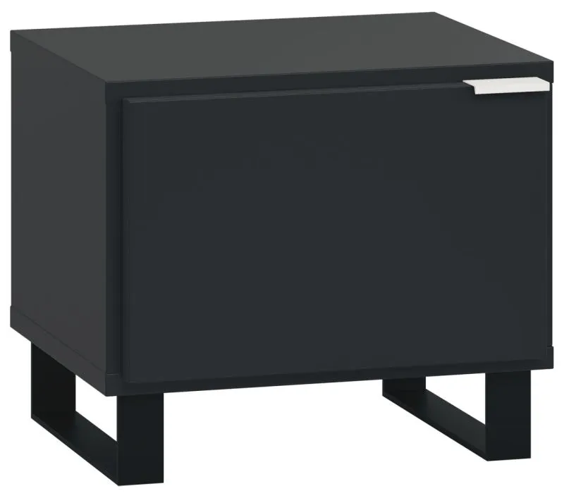 Nachtkommode Chiflero 17, Farbe: Schwarz - Abmessungen: 40 x 45 x 40 cm (H x B x T)