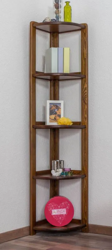 Regal / Eckregal Kiefer massiv Vollholz Eichefarben 005 - Abmessung 150 x 30 x 30 cm (H x B x T)