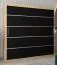 Schiebetürenschrank / Kleiderschrank Jan 05A, Farbe: Eiche Sonoma / Schwarz - Abmessungen: 200 x 200 x 62 cm ( H x B x T)