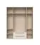 Kleiderschrank mit zwei Schubladen Neiafu 12, vier Türen, Farbe: Kaschmir, Maße: 224 x 182 x 56 cm, drei Kleiderstangen, Soft-Close-Funktion