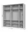 Kleiderschrank mit fünf Türen Neiafu 69, Farbe: Kaschmir, Soft-Close-Funktion, drei Kleiderstangen, Maße: 226 x 232 x 60 cm, mit LED-Rahmen