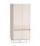 Kleiderschrank / Drehtürenschrank Humboldt 01 | Beine: Metall | 4 Türen | 1 Kleiderstange | Maße: 92 x 53 x 193 cm | Farbe: Eiche Cremona / Kaschmir 