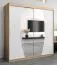 200 cm breiter Kleiderschrank mit 10 Fächern und 2 Türen | Farbe: Sonoma Eiche / Weiß Abbildung