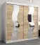 200 cm breiter Kleiderschrank mit 10 Fächern und 2 Türen | Farbe: Sonoma Eiche / Weiß Abbildung