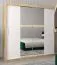 2 Meter breiter Kleiderschrank mit 2 Türen | Farbe: Sonoma Eiche / Weiß Abbildung