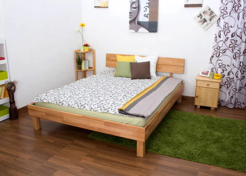 Bett Kernbuche 160 x 200 cm geölt Abbildung