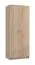 Schmaler Kleiderschrank Kovin 09, Farbe: Eiche Sonoma, zwei Schubladen, fünf Fächer, Maße: 205 x 80 x 52 cm, robust, eine Kleiderstange, ABS-Kanten