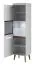 Vitrine mit sechs Fächern Cathcart 10, Farbe: Eiche Riviera / Weiß - Abmessungen: 197 x 53 x 40 cm (H x B x T)