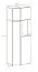 Vitrine mit LED-Beleuchtung Jordalsgrenda 01 | Eiche / Schwarz | 10 Fächer | vier Türen | Push-to-open | 70 x 40 x 195 cm (L x T x H) | Wohnzimmer