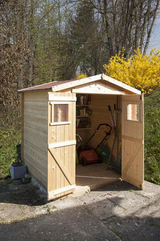 Gerätehaus, Gartenschuppen, Gartenhaus - 2 x 2 Meter - aus Holz / Blockbohlen - inkl. Dachpappe Abbildung