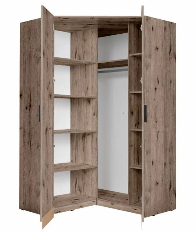117 cm breiter Kleiderschrank mit 2 Türen | Farbe: Eiche Abbildung