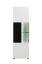 Vitrine mit einer Parsolglastür Idos 03, sechs Fächer, Farbe: Weiß / Weiß Hochglanz / Schwarz, ABS-Kanten, Maße: 190 x 58 x 35 cm, einfaches und modernes Design