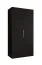 Kleiderschrank / Drehtürenschrank Korab 07, Farbe: Schwarz, eine Kleiderstange, 1 Meter breit, Griffe: Kaschmir, ein Fach, Soft-Close-Funktion