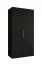 Drehtürenschrank mit Soft-Close-Funktion Korab 08, Farbe: Schwarz, 1 Meter breit, ein Fach, eine Kleiderstange, Griffe: Gold, Kleiderschrank