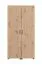 Schuhschrank | Farbe: Eiche Artisan | zwei Drehtüren | 92 x 33 x 185 cm | breit | 15 Schuhfächer | schwarze Griffe | hoher Schrank | für den Vorraum
