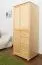 Kleiderschrank Kiefer Vollholz massiv natur 009 - Abmessung 190 x 80 x 60 cm (H x B x T)