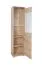 Vitrine Mochis 05, Farbe: Sonoma Eiche hell inklusive 3 Farbeinsätzen - Abmessungen: 200 x 48 x 34 cm (H x B x T), mit 2 Türen und 5 Fächern