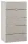 Kommode Bellaco 30, Farbe: Weiß / Grau - Abmessungen: 114 x 63 x 47 cm (H x B x T)