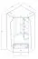 Drehtürenschrank / Eckkleiderschrank Sirte 02, Farbe: Eiche / Weiß / Grau Hochglanz - Abmessungen: 190 x 87 x 87 cm (H x B x T)