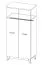Drehtürenschrank / Kleiderschrank Panduros 01, Farbe: Kiefer Weiß / Eiche Braun - Abmessungen: 185 x 85 x 52 cm (H x B x T)
