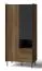 Schrank Mairenke 01, Farbe: Walnuss / Schwarz matt - Abmessungen: 191 x 88 x 55 cm (H x B x T)