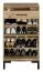 Schuhschrank Pandrup 02, Farbe: Eiche - Abmessungen: 94 x 55 x 34 cm (H x B x T), mit 2 Türen, 1 Schublade und 4 Fächern