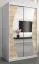 120 cm breiter Kleiderschrank mit 2 Türen | 5 Fächer | Farbe: Sonoma Eiche / Weiß Abbildung