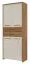 78 cm breiter Kleiderschrank mit 4 Türen, 6 Fächern und 2 Schubladen | Farbe: Beige | Tiefe: 36 cm Abbildung