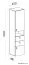 Jugendzimmer - Schrank Aalst 04, Farbe: Eiche / Creme / Schwarz - Abmessungen: 190 x 45 x 40 cm (H x B x T)