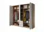 Kleiderschrank / Drehtürenschrank Kelibia 05, Farbe: Eiche / Weiß matt - 214 x 225 x 60 cm (H x B x T)