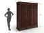 Drehtürenschrank / Kleiderschrank | aus massiv finnische Kiefer | Farbe: Tabacco | langlebig | Maße: 212,5 x 188,5 x 63 cm | natürliche Maserung