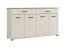 Kommode | Farbe: Kaschmir / Eiche Artisan | vier Drehtüren | zwei Schubladen | 156 x 41 x 86 cm | vier Fächer | Sideboard | schwarze Griffe | für Wohnzimmer
