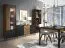 Vitrine Mairenke 03, Farbe: Walnuss / Schwarz matt - Abmessungen: 191 x 59 x 40 cm (H x B x T)