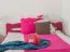 Jugendbett "Easy Premium Line" K4, inkl. 2 Schubladen und 1 Abdeckblende, 140 x 200 cm Buche Vollholz massiv rosa lackiert
