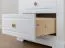 Vorzimmer Komplett - Set C Bresle, 4-teilig, mit Truhe, Spiegel, Garderobe, Schrank in Weiß / Natur, Landhausstil, runde Holzgriffe