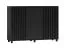 Elegante Kommode in Schwarz, 100 x 140 x 40 cm, Fronten mit Lamellen, ABS-Kanten, Soft Close System, 9 Fächer, Metallbeine