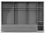 Großer Kleiderschrank | 7 Drehtüren | 6 Schubladen | 6 Fächer | mit 4 Kleiderstangen | 322 cm breit | Farbe: Weiß Abbildung