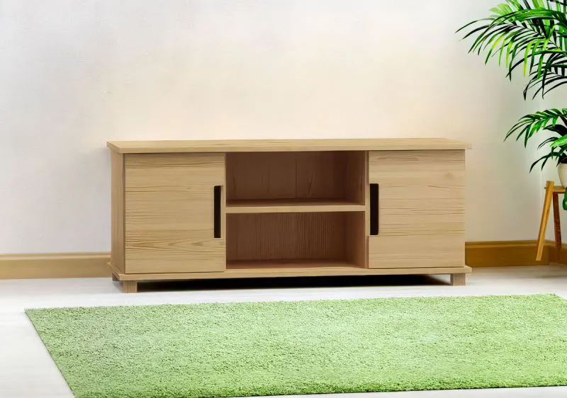 TV-Unterschrank Kiefer massiv Vollholz natur 006 - Abmessung 55 x 180 x 47 cm (H x B x T)