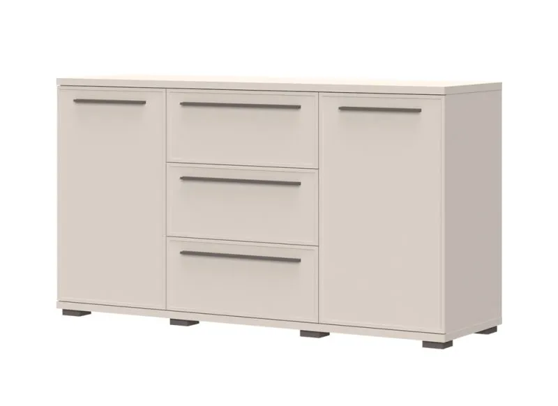 Sideboard / Kommode mit Soft-Close-Funktion Neiafu 95, Farbe: Kaschmir, drei Schubladen, zwei Türen, Maße: 85 x 153 x 45 cm, drei Einlegeböden