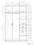 Drehtürenschrank / Kleiderschrank Sepatan 09, Farbe: Erle - Abmessungen: 220 x 130 x 55 cm (H x B x T)