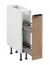 Küchenunterschrank / Apothekerschrank | 1 Schublade mit 2 Regalen | Farbe: Weiß / Eiche Puccini | Soft-Close Funktion | 20 x 52 x 87 cm | schmal | verstellbare Beine | Metallgriff