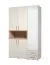 Drehtürenschrank / Kleiderschrank | Farbe: Kaschmir / Eiche Artisan | 1 Spiegeltür | 135 x 56 x 227 cm | zwei Schubladen | fünf Fächer | zwei Kleiderstangen