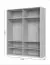 Schiebetürenschrank mit zwei Türen Neiafu 88, zwei Kleiderstangen, sechs Einlegeböden, Soft-Close-Funktion, Maße: 224 x 182 x 61 cm, hochwertige Verarbeitung