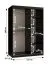 Eleganter Kleiderschrank mit fünf Fächern Liskamm 06, Farbe: Weiß matt / Schwarz matt - Abmessungen: 200 x 120 x 62 cm (H x B x T), mit genügend Stauraum