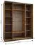 Kleiderschrank / Schiebetürenschrank | 11 Fächer | 2 Kleiderstangen | 2 Schiebetüren | 245,5 x 200 x 64 cm | Spiegel | Soft-Close | Farbe: Kaschmir