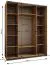 Kleiderschrank / Schiebetürenschrank | 11 Fächer | 2 Kleiderstangen | 2 Schiebetüren | Spiegel | Soft-Close | Farbe: Kaschmir | 245,5 x 190 x 64 cm