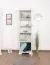 Vitrine Sentis 17, Farbe: Kiefer weiß - Abmessungen: 192 x 58 x 40 cm (H x B x T)
